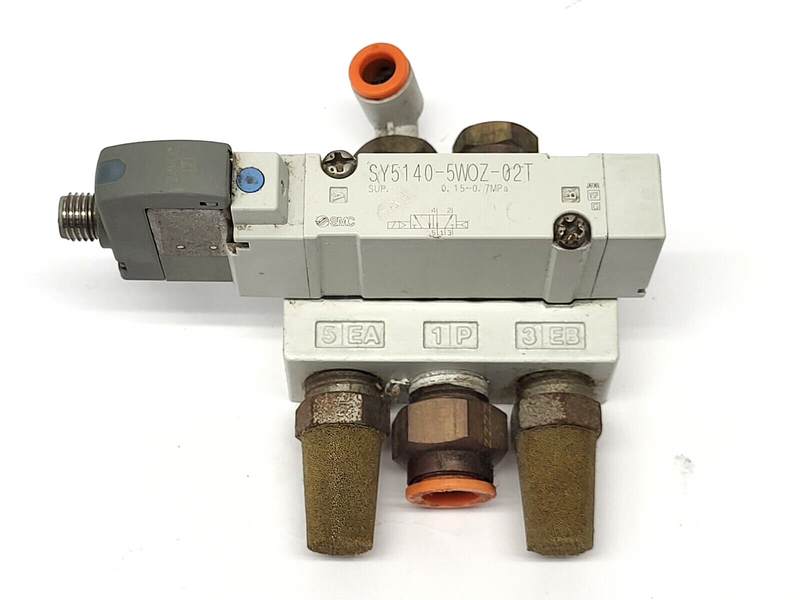 SMC SY5140-5WOZ-02T Soleniod Valve w/ 5-Port Base Manifold - Maverick Industrial Sales