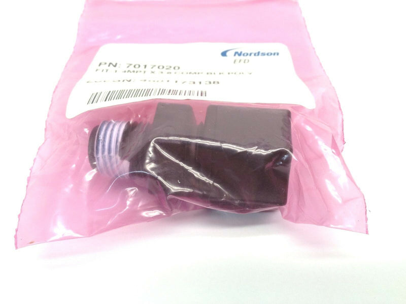 Nordson EFD 7017020 1/4 MPT X 3/8" Inch Compression Black Poly Valve Fitting - Maverick Industrial Sales