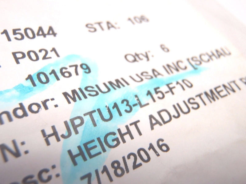 Misumi HJPTU13-L15-F10 Height Adjust Pins 10mm SL Male Thread - Maverick Industrial Sales