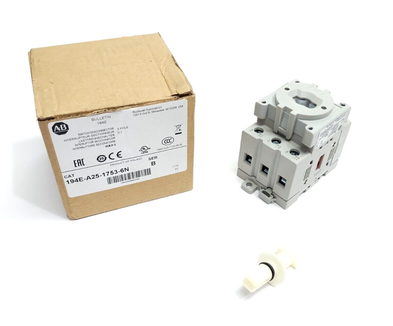 Allen Bradley 194E-A25-1753-6N Ser. B Load Switch 3P 690V 25A NO ACTUATOR KNOB - Maverick Industrial Sales