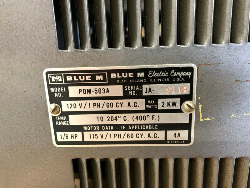 Blue M P0M-563A Electric Oven 120V 1PH 60CY AC 2kw - Maverick Industrial Sales