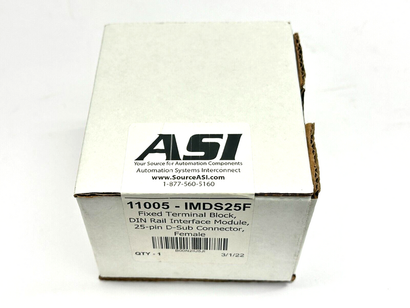 ASI 11005-IMDS25F Fixed Terminal Block DIN Rail Interface Module 25-Pin D-Sub F - Maverick Industrial Sales