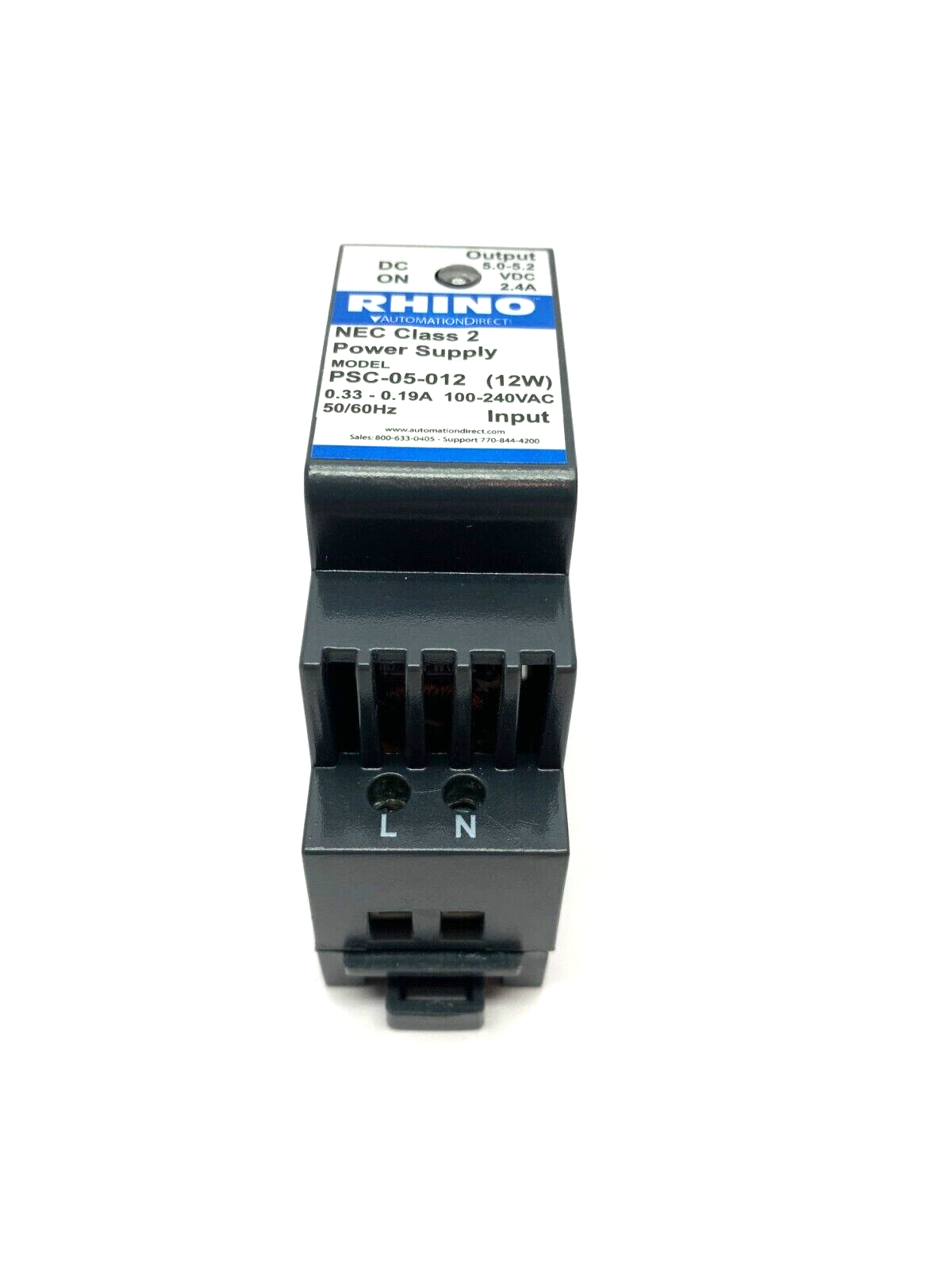 Rhino PSC-05-012 Automation Direct Power Supply NEC Class 2 100-240VAC 12W - Maverick Industrial Sales