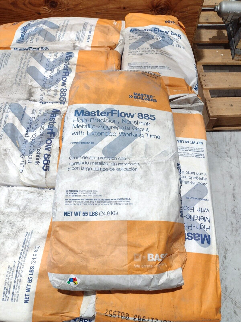 MasterFlow 885 High Precision Non-Shrink Metallic Aggregate Grout 55lb LOT OF 30 - Maverick Industrial Sales