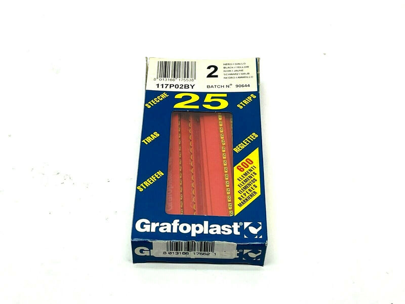 Grafoplast 117P02BY Wiremarker Strips PKG OF 25 - Maverick Industrial Sales