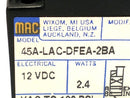 MAC Valves 45A-LAC-DFEA-2BA Manual Operator Solenoid Coil 12VDC 2.4W 120PSI - Maverick Industrial Sales