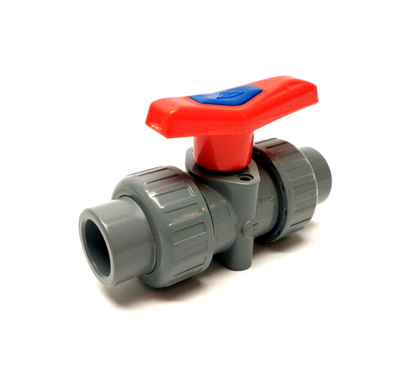 4PGA5 Ball Valve PVC Inline True Union 1/2" Pipe Size, Socket Ends - Maverick Industrial Sales