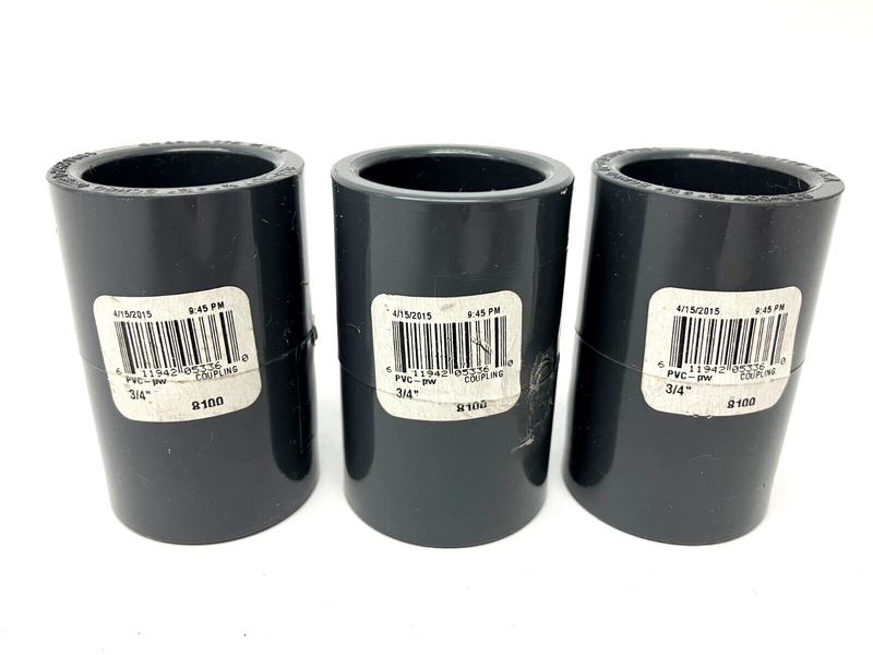 Charlotte Pipe 829-007 Gray Coupling 3/4" PVC SCH80 LOT OF 3 - Maverick Industrial Sales