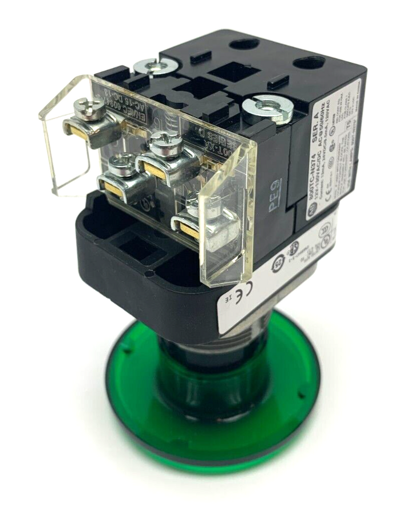 Allen Bradley 800T-QMH2G Ser U 30mm Green Illuminated Push Button 57mm Mush Head - Maverick Industrial Sales