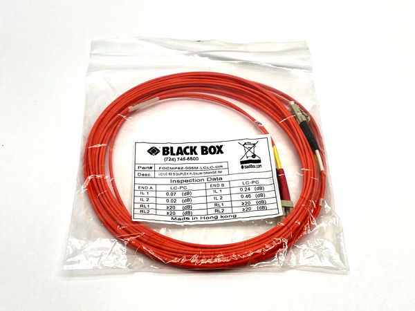 Black Box FOCMP62-005M-LCLC-OR Duplex Patch Cable 5m Length - Maverick Industrial Sales