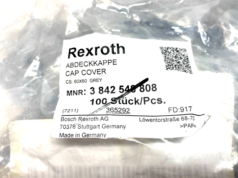 Bosch Rexroth 3842548808 Cap Cover 60x60 LOT OF 22 - Maverick Industrial Sales