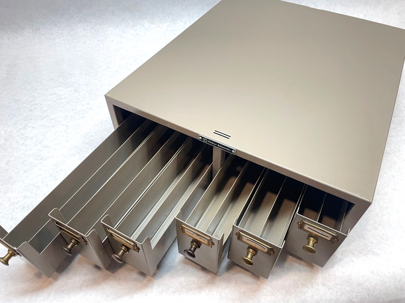Fisher Scientific Microscope Slide Stackable Storage Cabinet, 6-Drawer, Brass - Maverick Industrial Sales