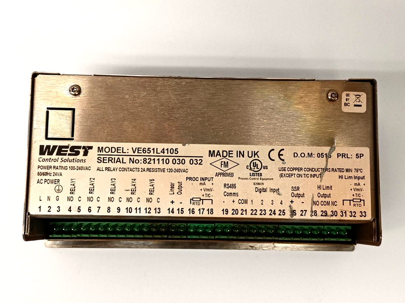 West Control Solutions VE651L4105 Protocol 3 Temperature Controller - Maverick Industrial Sales