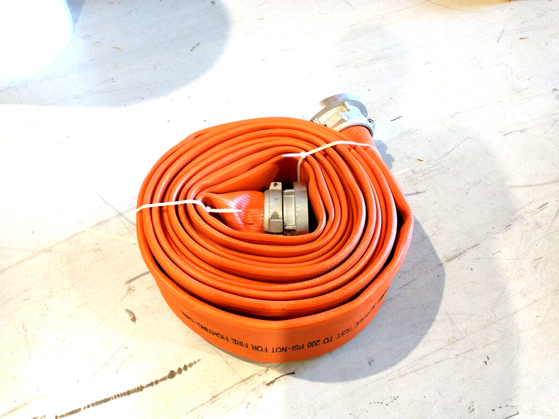 50R450OG 5" Dia. Orange Industrial Supply Hose, Storz Couplings, 50 FOOT 200PSI - Maverick Industrial Sales