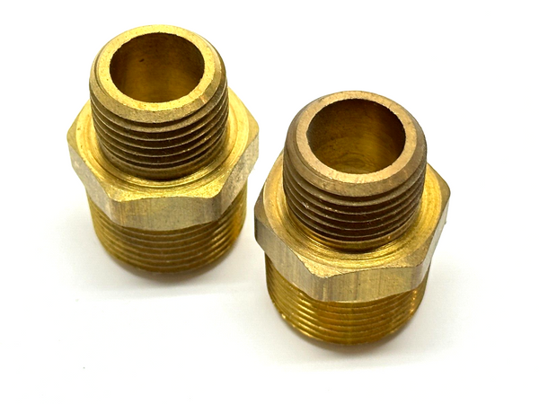 3/4" x 1/2" NPT Male Hex Nipple Brass LOT OF 2 - Maverick Industrial Sales