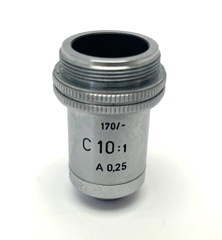 E. Leitz Wetzlar 3 170/- C10:1 A0.25 10x Microscope Objective Lens - Maverick Industrial Sales
