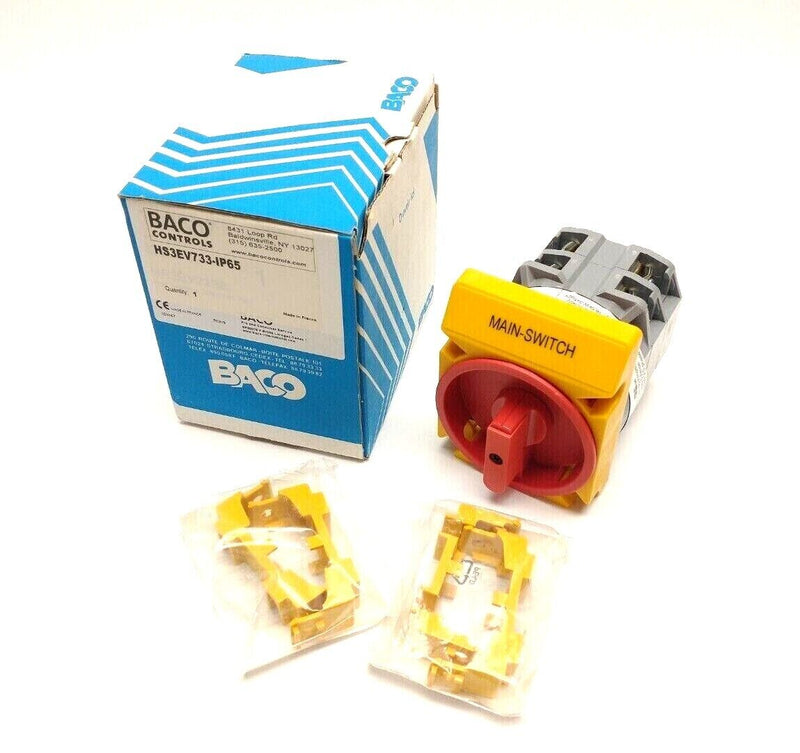 Baco Controls HS3EV733-IP65 Rotary Cam Switch Disconnect Operator 3P 600V 50A - Maverick Industrial Sales