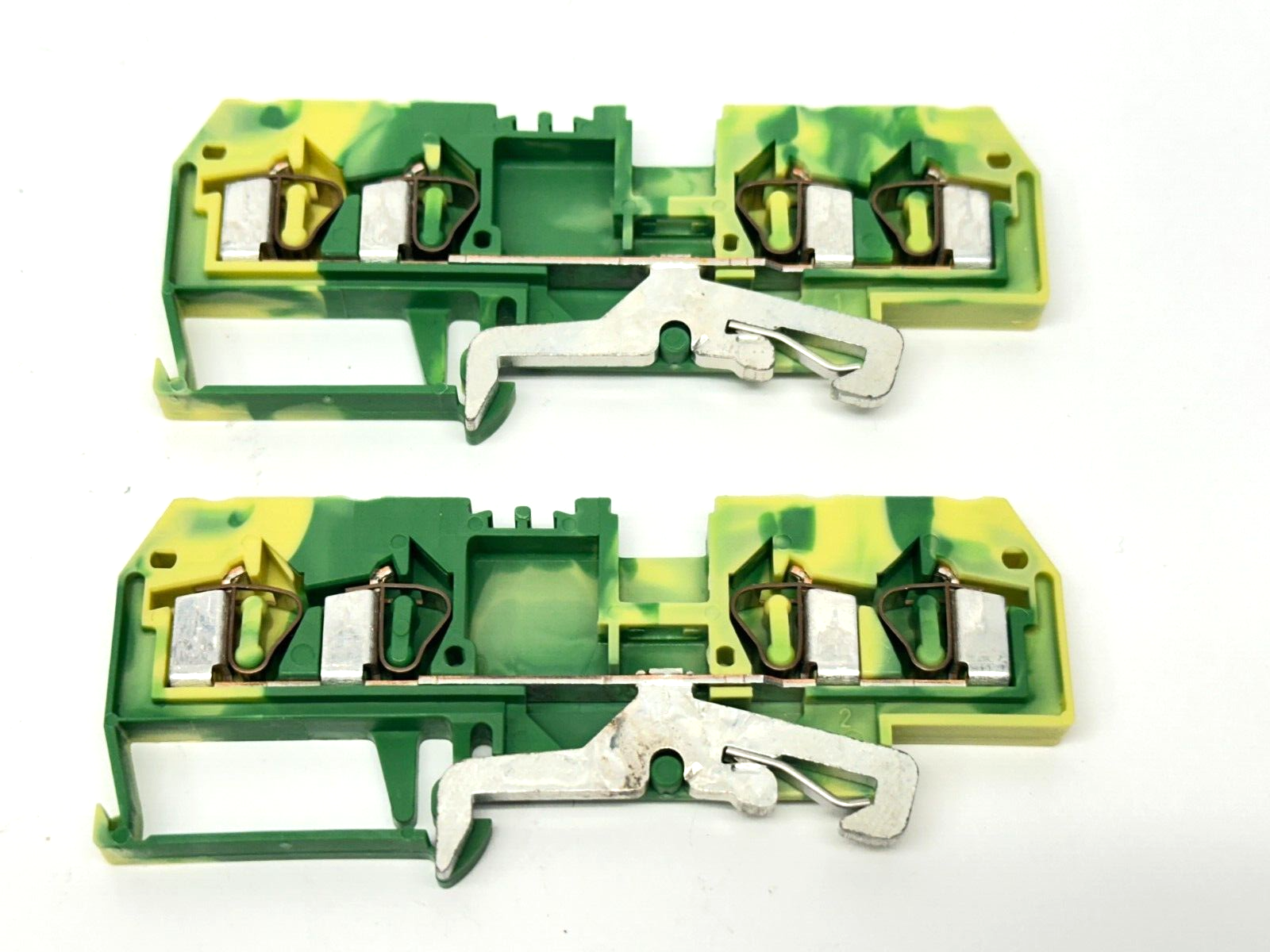 WAGO 281-657 Ground Terminal Block 4-Conductor Yellow/Green 4mm2 LOT OF 2 - Maverick Industrial Sales