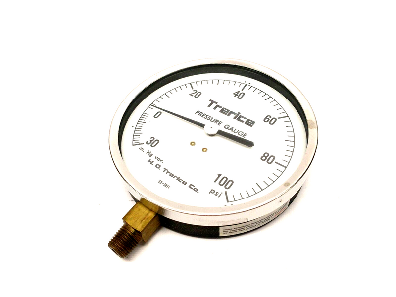 Trerice D13605 600 CB 4.5" Pressure Gauge 30" - 100 PSI - Maverick Industrial Sales