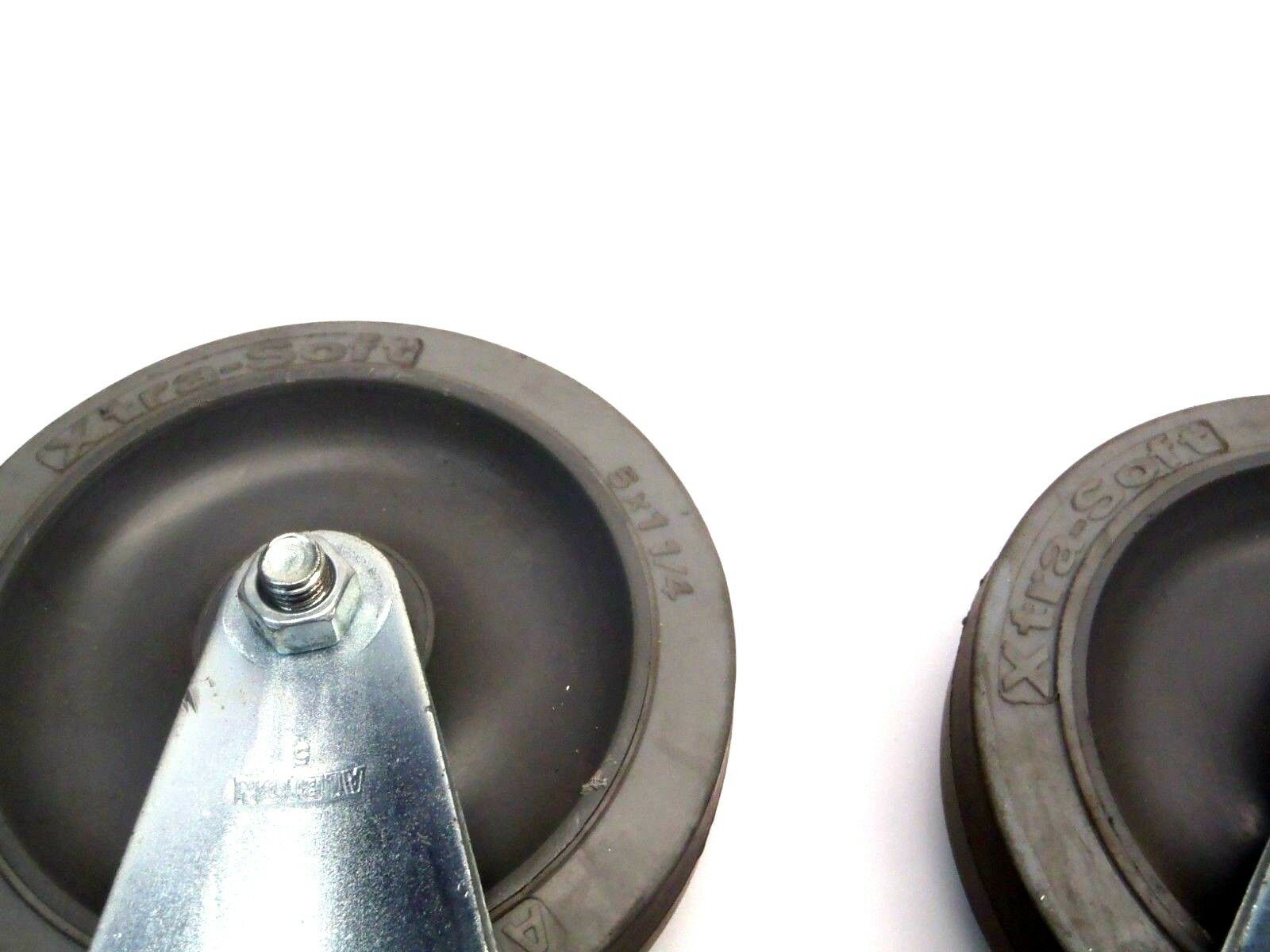 Lot of (2) Albion 5 x 1-1/4" Xtra Soft Caster, 3-5/8 x 2-1/2" X Style Mount - Maverick Industrial Sales