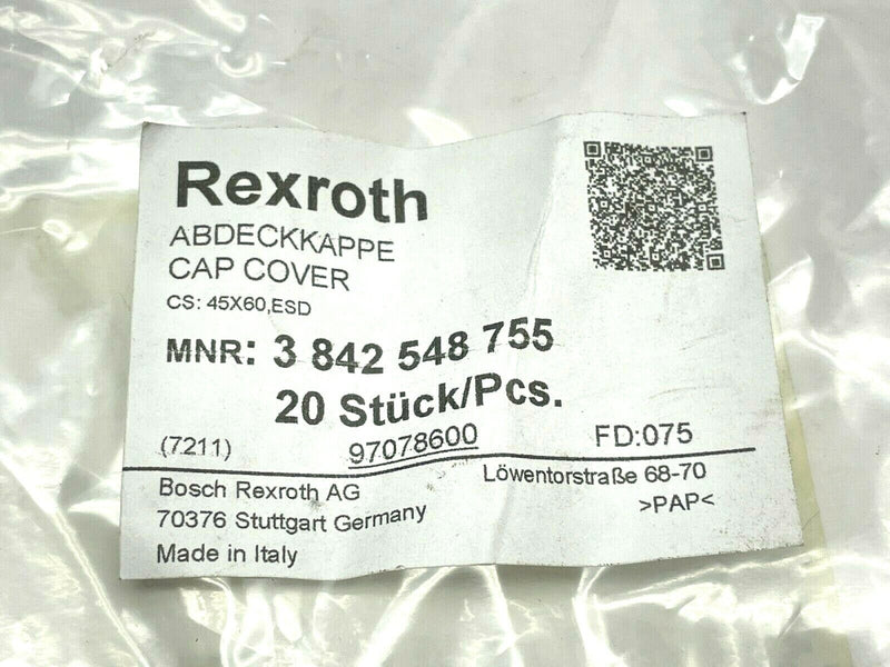 Bosch Rexroth 3842548755 Cover Cap 45X60 PKG OF 20 - Maverick Industrial Sales