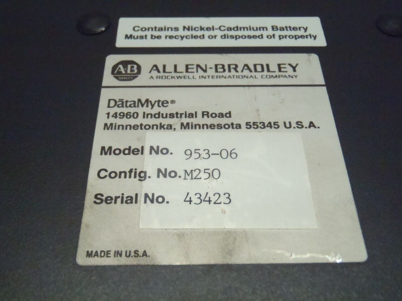 Allen Bradley 953-06 Datamyte Computer Config No. M250 Ver 2.20 - Maverick Industrial Sales