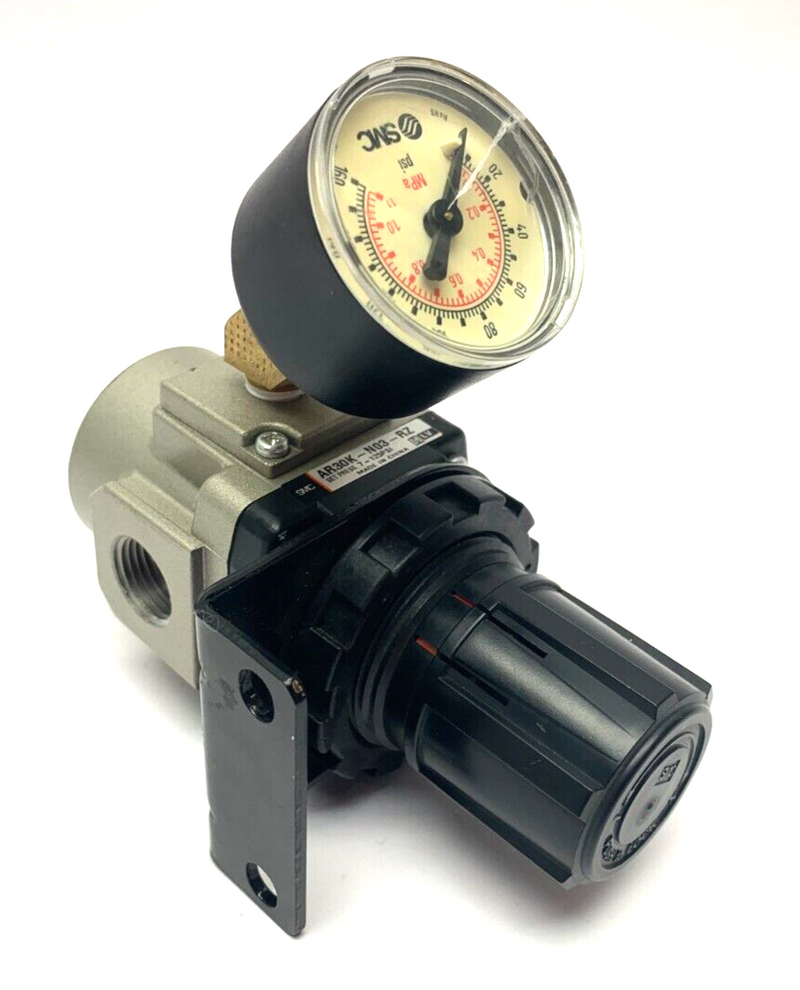 SMC AR30K-N03-RZ Modular Air Regulator 3/8" NPT w/ Bracket Mount & Gauge - Maverick Industrial Sales