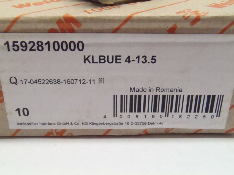 Weidmuller 1592810000 KLBUE 4-13.5 Steel Snap-On Clamping Yoke BOX OF 9 - Maverick Industrial Sales
