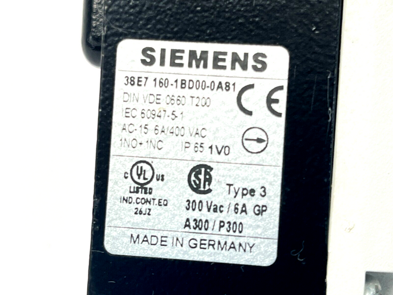 Siemens 3SE7 160-1BD00-0AS1 Cable Operated Lever Action Emergency Stop Switch - Maverick Industrial Sales