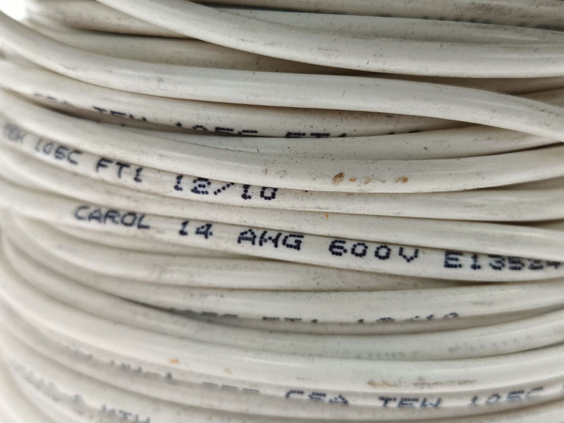 Carol 76812.R8.02 White Hook-Up Wire 14 AWG 1C 600V MTW 250' - Maverick Industrial Sales