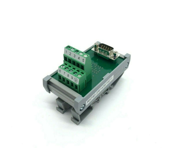Connectwell ESMT 9-Wire/Pin Terminal Block to DB9 Connector, DIN Rail Mount - Maverick Industrial Sales