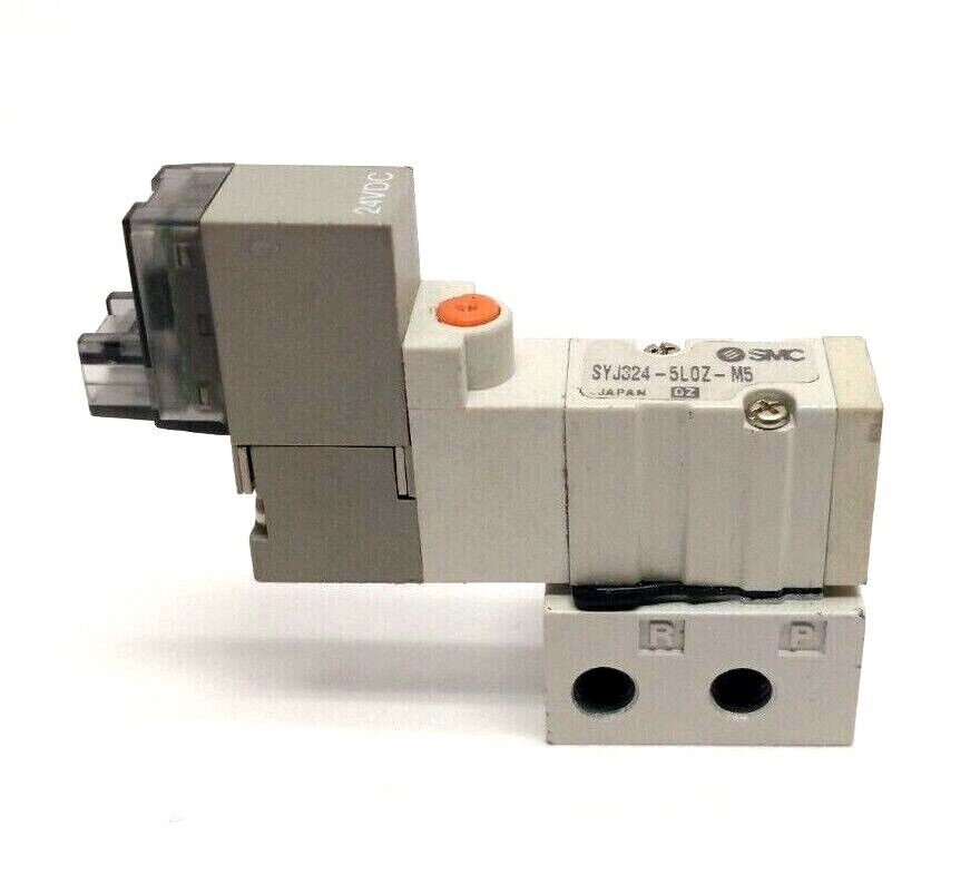 SMC SYJ324-5LOZ-M5 3-Port 2-Position Solenoid Valve M5 Base Mounted 24VDC - Maverick Industrial Sales