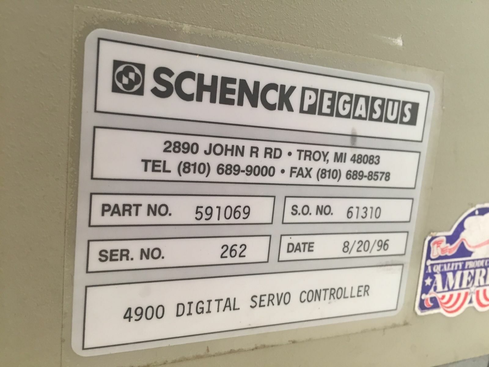 Schenck Pegasus 591069 Model 4900 Series Digital Servo Controller - Maverick Industrial Sales
