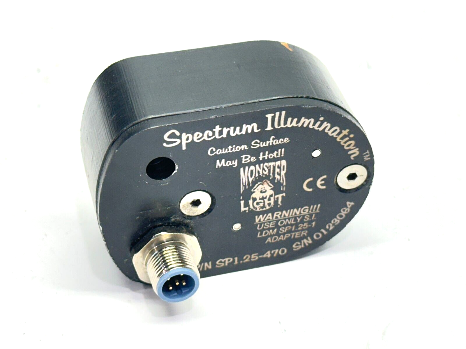 Spectrum Illumination SP1.25-470 Monster Light Blue LED Spot Light CRACKED LENS - For parts or not working - Maverick Industrial Sales