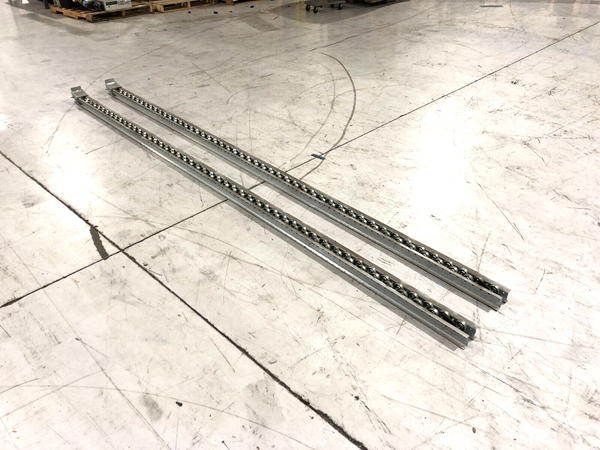 Gravity Flow Rolling Conveyor, 3-3/4"W x 150"L, LOT OF 2 Sections - Maverick Industrial Sales