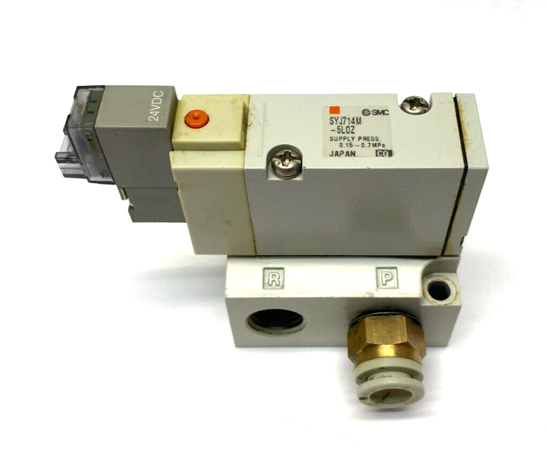 SMC SYJ714M-5L0Z Manifold Mounted Solenoid Valve 3-Port 24VDC - Maverick Industrial Sales