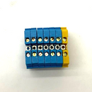 Entrelec M 4/6 5116 Terminal Block 4mm 600V 25A Six Blue One Yellow LOT OF 7 - Maverick Industrial Sales