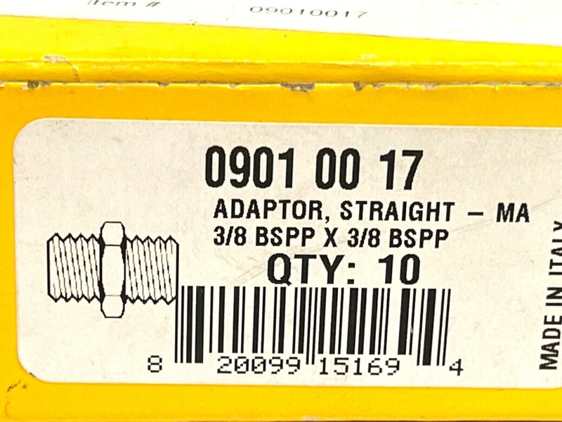 Legris 09010017 3/8in BSPP Male Straight Adaptor 3/8 BSPP x 3/8 BSPP LOT OF 3 - Maverick Industrial Sales