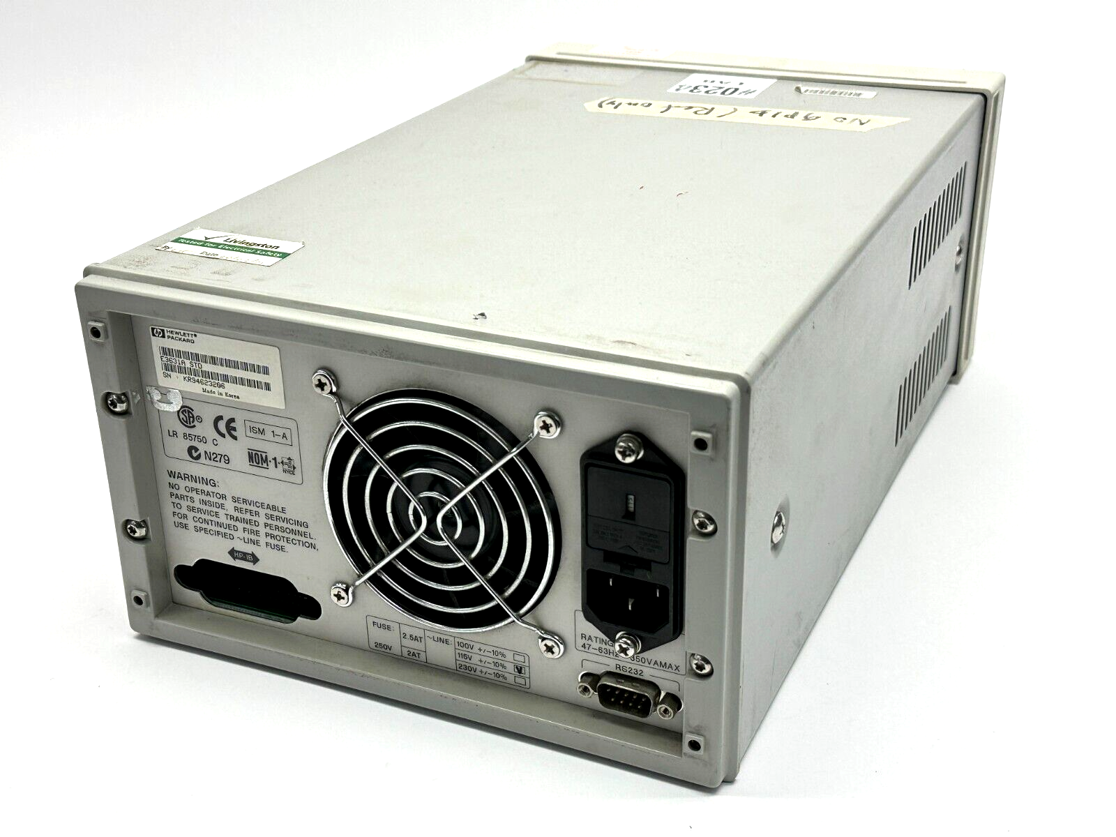 HP E3631A Triple Output DC Power Supply 0-6V 5A / 0-25V 1A NO HP-IB PLUG - Maverick Industrial Sales
