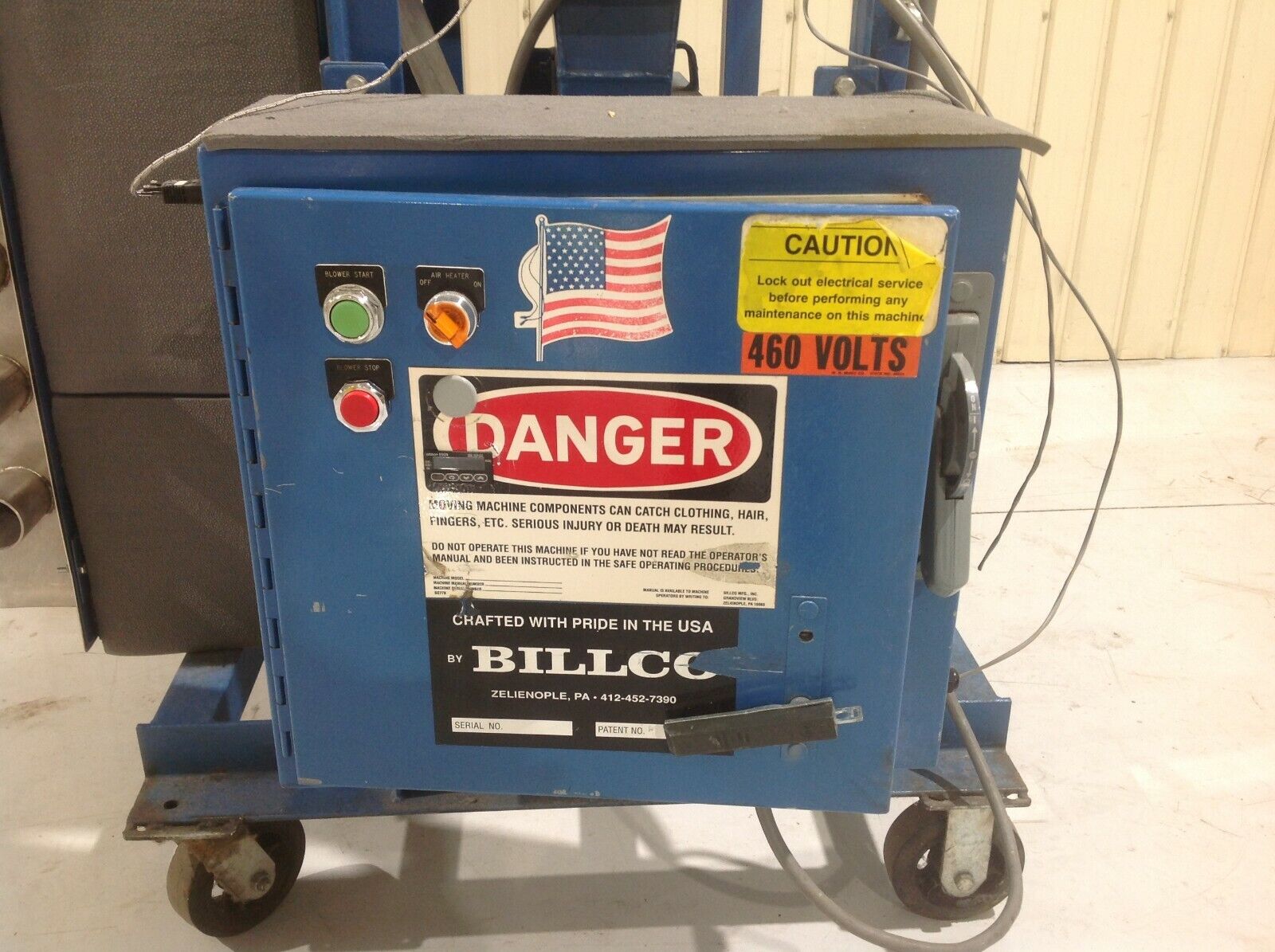 Bilco Heated Air Blower 460V with Chromalox CAB1511SSXX and Baldor M3613T - For parts or not working - Maverick Industrial Sales