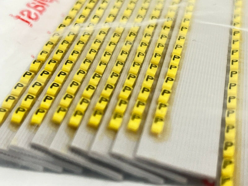 Grafoplast 117 Wire Markers P Black on Yellow 10 Strips 9TFX16 - Maverick Industrial Sales