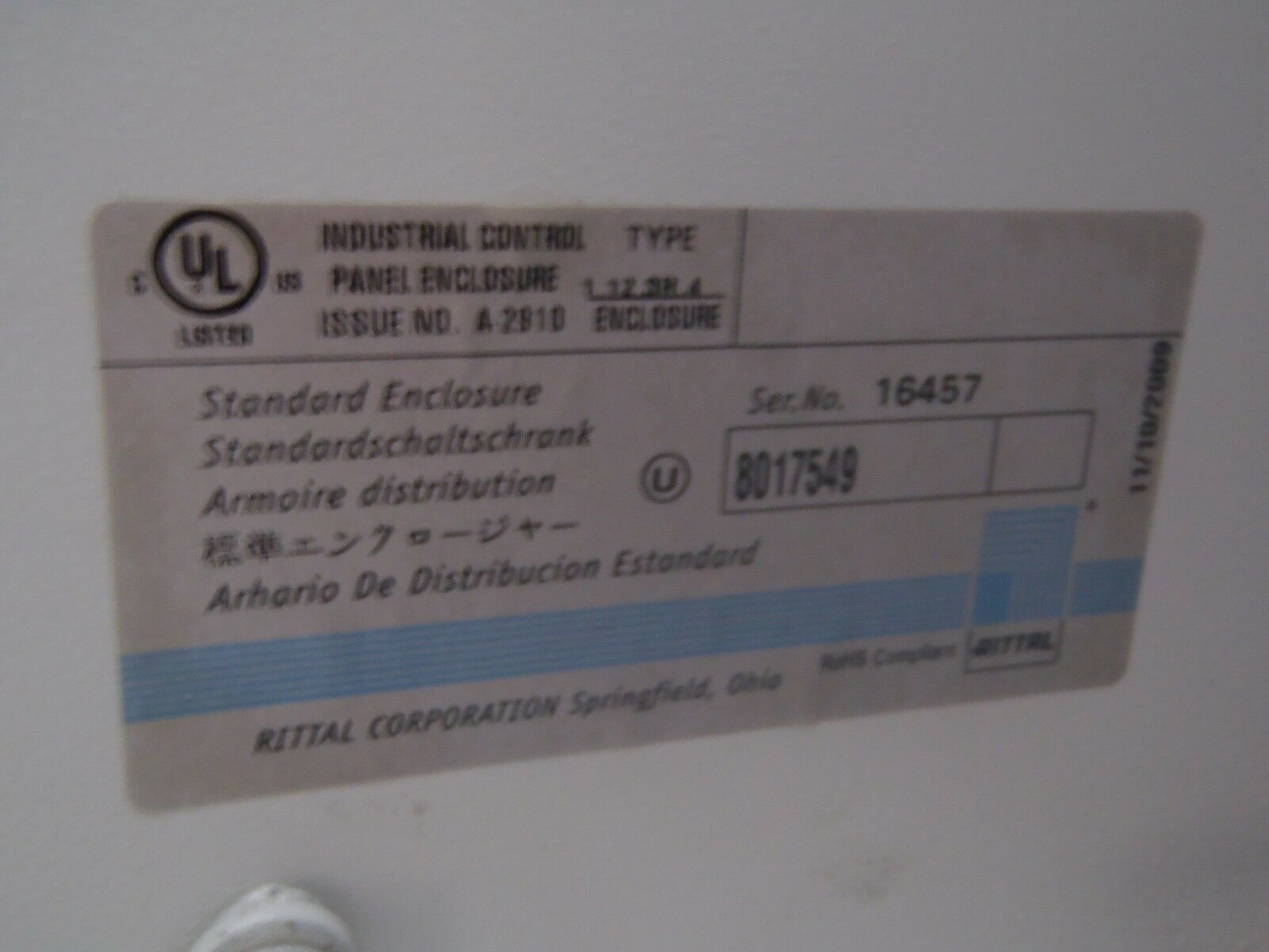 Rittal 8017549 Industrial Control Panel Enclosure  A-2910 - Maverick Industrial Sales