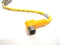 M8 Angled Female Yellow Plug To Straight M8 Male Cordset - Maverick Industrial Sales