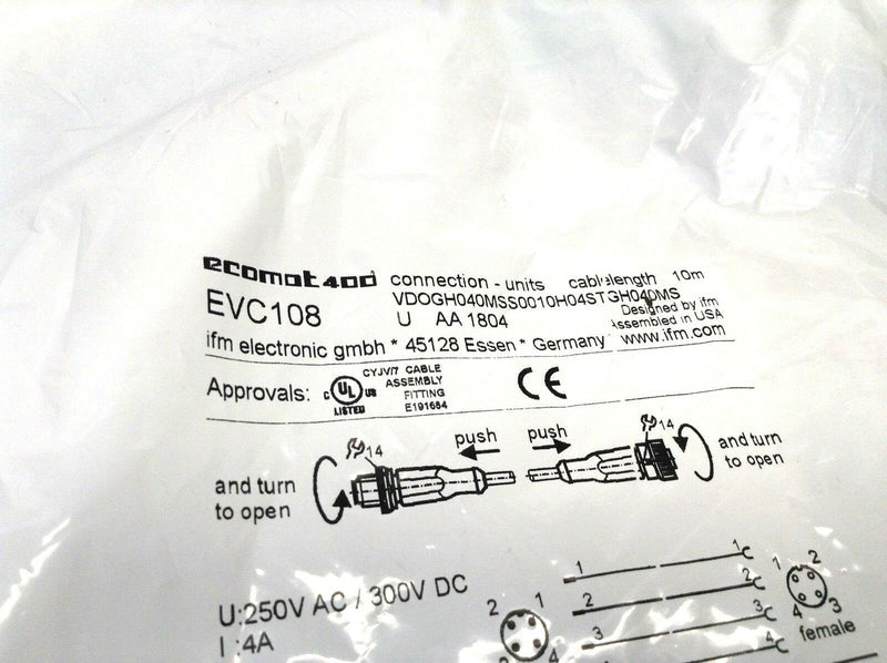 IFM Effector EVC108 M12 PUR Straight Cable 10M - Maverick Industrial Sales