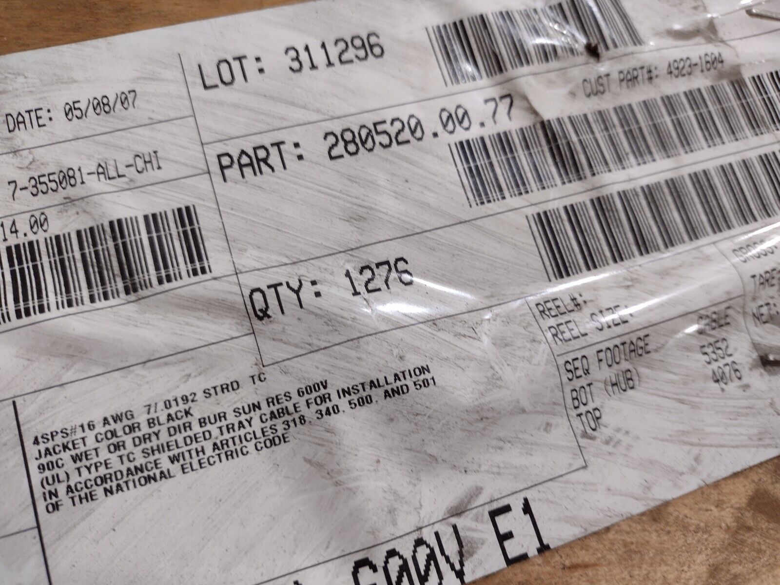 General Cable 280500.00.77 16/4SPS FREP (EPR/CPE) 600V E1 300 FT Spool - Maverick Industrial Sales