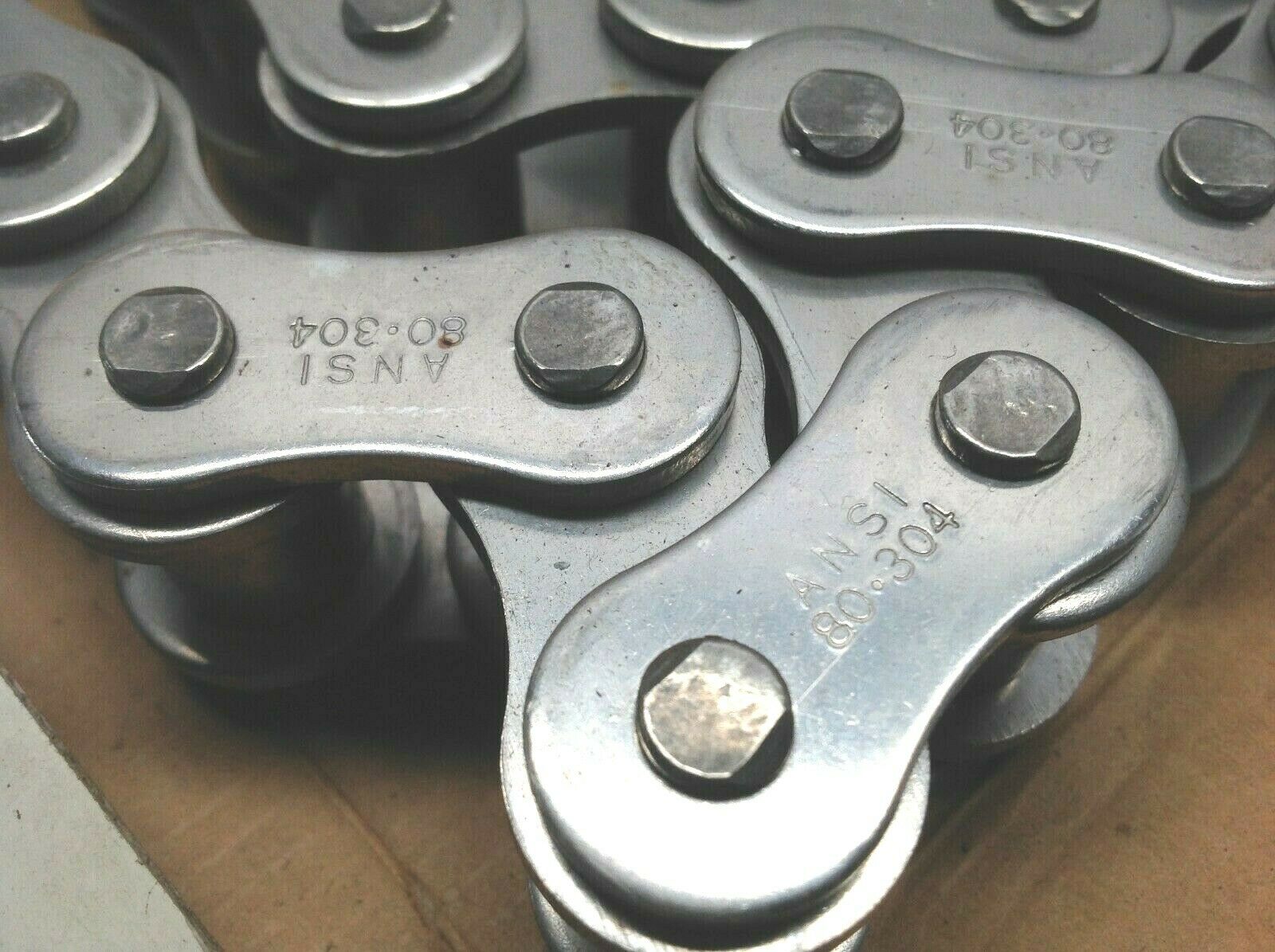 Peer Roller Chain ANSI# 80-1R 1" X 5/8" Inch 10FT 304 Stainless Steel - Maverick Industrial Sales