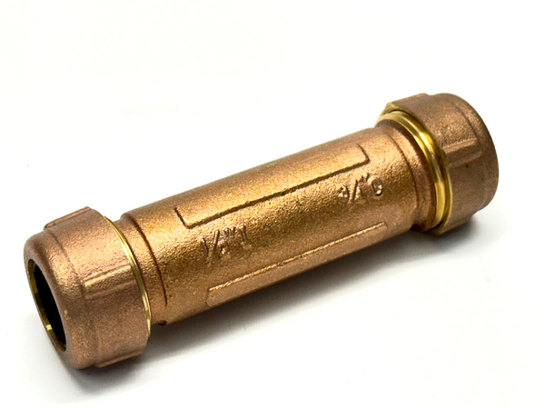 1/2" Pipe 3/4" Copper Tube Brass Compression Pipe Joining Coupling 5" Long - Maverick Industrial Sales