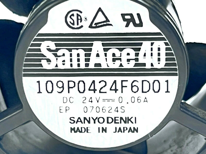 Sanyo Denki 109P0424F6D01 San Ace 40 Fan 0.06A 24VDC - Maverick Industrial Sales