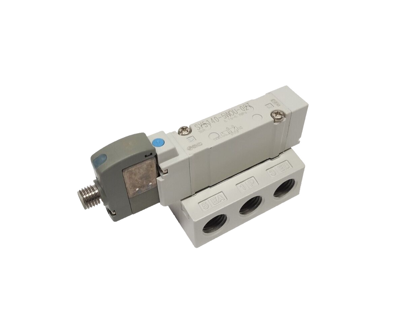 SMC SY5140-5WOU-02T Base Mount Solenoid Valve 5-Port 2-Position 1/4" NPT 24VDC - Maverick Industrial Sales