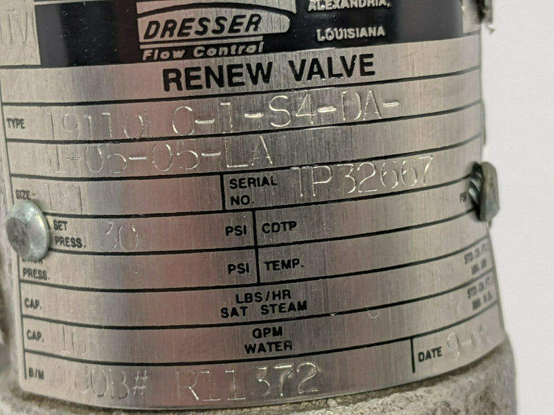 Dresser 191101 C-1-S4-DA-31-05-05-LA Renew Valve 1", 150 lbs RF, CF8M 23580 - Maverick Industrial Sales